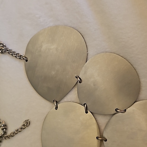 Vintage Stainless Steel Industrial Modernist Armor Bib Chain Necklace - Picture 3 of 7